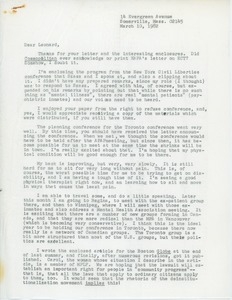 Letter from Judi Chamberlin to Leonard Roy Frank