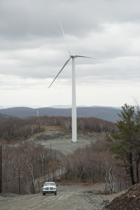 Service road and array of wind turbines, Berkshire Wind Power Project