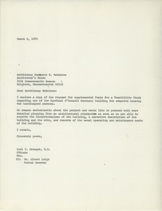 Letter from Carl V. Granger to Humberto S. Medeiros
