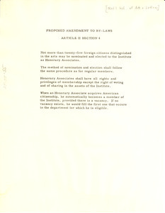 Proposed amendment to by-laws