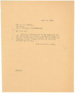 Letter from W. E. B. Du Bois to C. A. Dockens