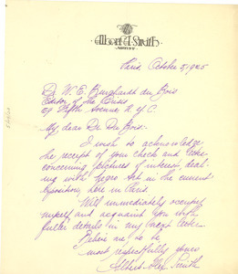 Letter from Albert A. Smith to W. E. B. Du Bois