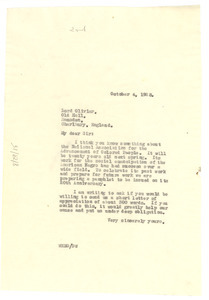 Letter from W. E. B. Du Bois to Lord Oliver
