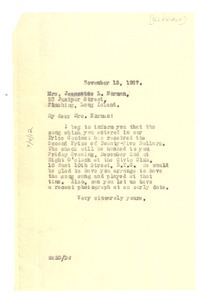 Letter from W. E. B. Du Bois to Jeannette L. Norman