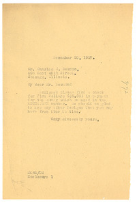 Letter from W. E. B. Du Bois to Charles C. Dawson