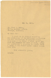 Letter from W. E. B. Du Bois to Open Forum Speakers Bureau