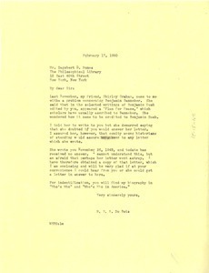Letter from W. E. B. Du Bois to Dagobert D. Runes