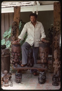 Bill Withers: Withers surrounded by African sculpture