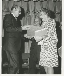 Mary Switzer receiving the second annual George G. Deaver award