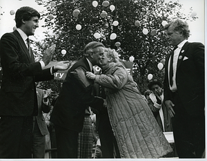 Catherine (Kathy) Flynn with Senators John F. Kerry, Edward M. Kennedy and Walter F. Mondale