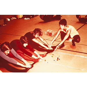 Women stretching in a gym