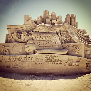 #BostonStrong sand sculpture stands tall at Revere Beach