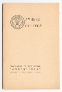 Amherst College Commencement program, 1908 June 24