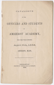 Amherst Academy catalog, 1857/1858