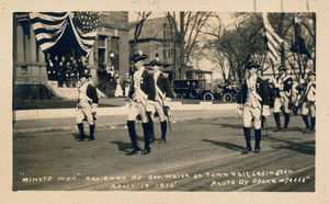 Governor Walsh reviews Lexington Minute Men, April 19, 1915