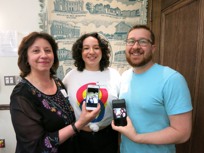 Dahri McFaline, Mariela A. Martinez, and Raul J. Martinez at the Brockton Mass. Memories Road Show