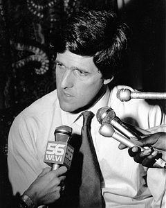 Senate candidate John Kerry speaking to the press