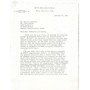 Letter, Citywide Parents' Advisory Council, January 25, 1977.