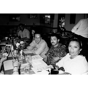 Jovita Fontanez and other community members gathered at a restaurant.