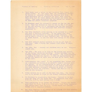 Minutes of meeting - Steering Committee - May 7, 1965.