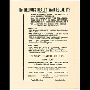 Do Negroes really want equality?