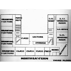 Floor plans of the third floor of Richards Hall