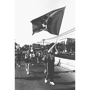 Cheerleaders in the Homecoming parade during Parents Weekend