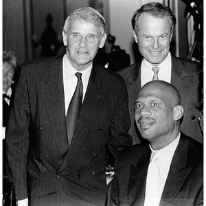 President John Curry, Richard Lapchick, and Kareem Abdul-Jabbar at Sport in Society Awards banquet