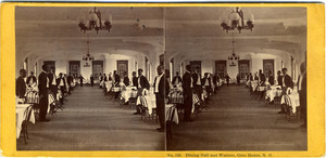 Dining hall and waiters, Glen House, N.H.