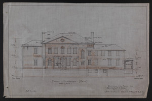 Front Elevation (East), Drawings of House for Mrs. Talbot C. Chase, Brookline, Mass., Oct. 7, 1929