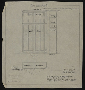 1/2" Scale Detail of Wardrobe in Guest Room, Third Floor, House of J.S. Ames Esq., 3 Com. Ave., undated