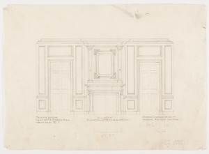 Mr. Sturgis' room elevation of fireplace wall, 1/2 inch scale, residence of F. K. Sturgis, "Faxon Lodge", Newport, R.I.