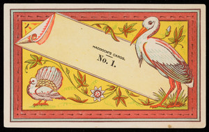Sample for Haddock's Cards No. 1, location unknown, undated
