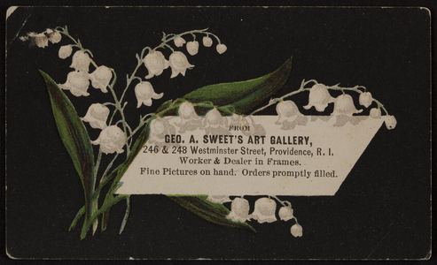 Trade card for Geo. A. Sweet's Art Gallery, 246 & 248 Westminister Street, Providence, Rhode Island, undated