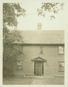 Exterior view of south front, west door of Pierce House, Dorchester, Mass., 1918