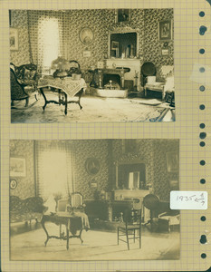 Tucker Family photograph album, interior views, parlor, page twenty-eight, Wiscasset, Maine, undated