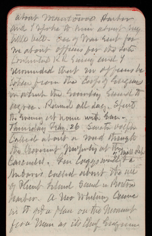 Thomas Lincoln Casey Notebook, February 1890-May 1891, 11, about Morristown Harbor