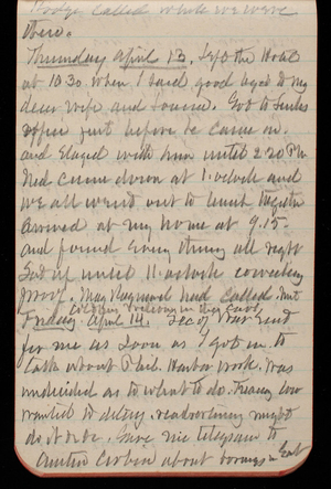 Thomas Lincoln Casey Notebook, February 1893-May 1893, 66, Hodge called while we were there