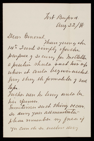 Henry H. Humphreys to Thomas Lincoln Casey, August 22, 1888