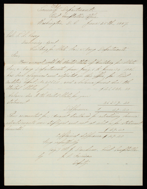 [Milton] J. Durham to Thomas Lincoln Casey, June 25, 1887, copy