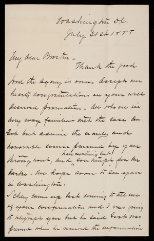 Admiral Silas [Casey] to Thomas Lincoln Casey, July 21, 1888