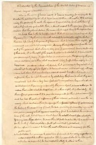 Declaration of Independence [manuscript copy by Thomas Jefferson, 1776]