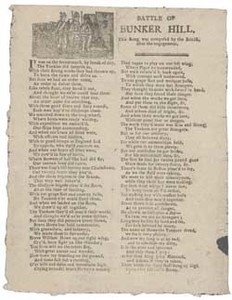 Battle of Bunker Hill: This Song was composed by the British after the engagement