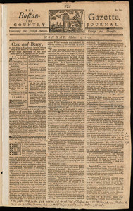 The Boston-Gazette, and Country Journal, 7 October 1771