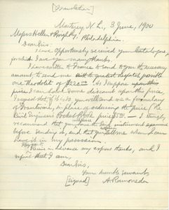 Letter from A. Ramoneda to Messrs. Heller and Brightly