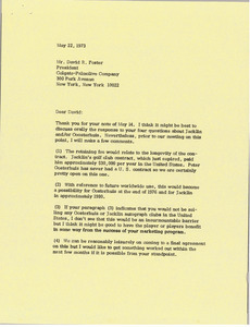 Letter from Mark H. McCormack to David R. Foster