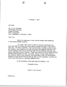 Letter from Mark H. McCormack to Don R. Birdsall