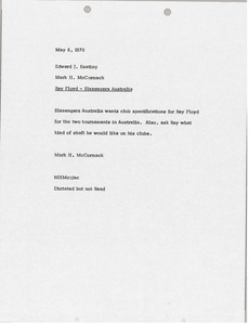 Memorandum from Mark H. McCormack to Edward J. Keating