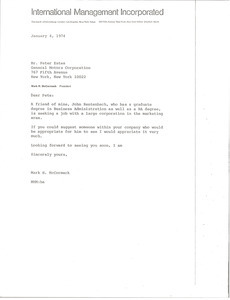 Letter from Mark H. McCormack to Peter Estes