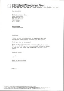 Letter from Mark H. McCormack to Richard J. Ryan